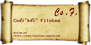 Csákó Filotea névjegykártya